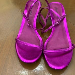 Cute metallic pink, Jeffrey Campbell sandals.